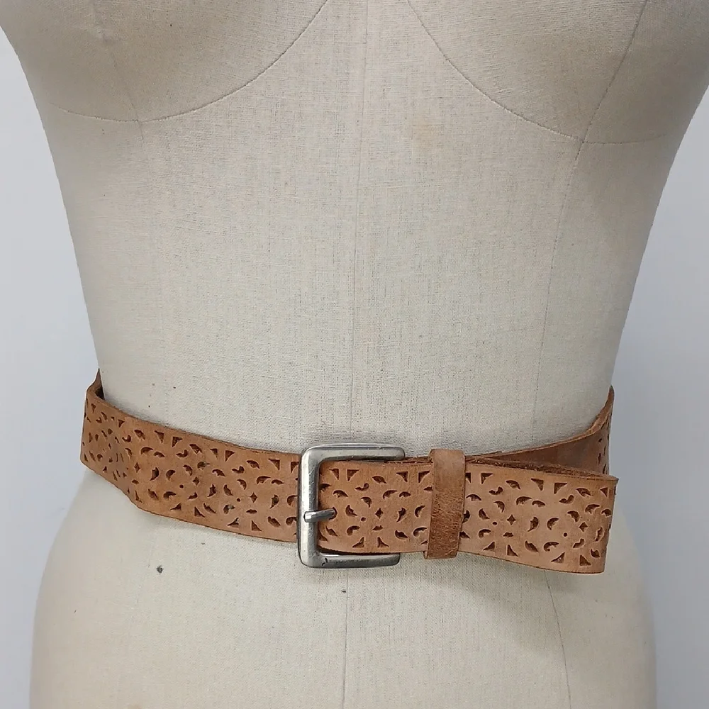 Leather Cut Out Belt Made in India / Size S/M